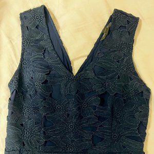 Banana Republic Factory Lace Embroidery Navy Dress